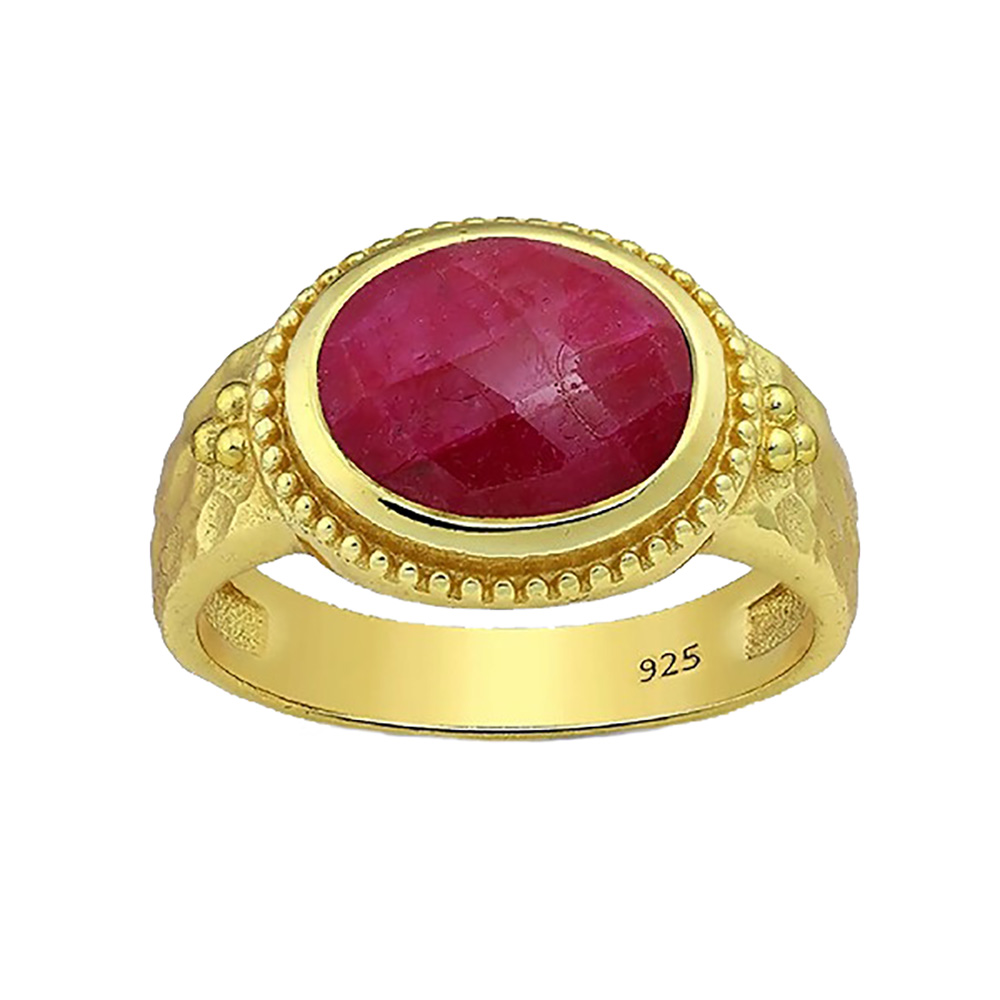 Δαχτυλίδι Επιχρυσωμένο Ασήμι Ρουμπίνι