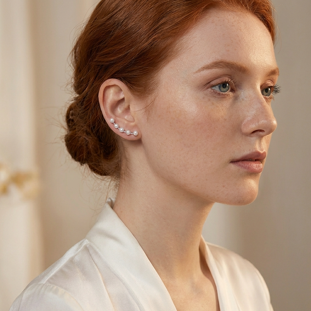 Σκουλαρίκια Earring Climber Μαργαριτάρια Ασήμι 925