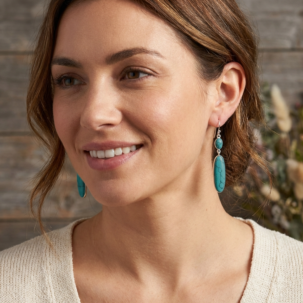 Σκουλαρίκια Μαγνησίτη Ασήμι 925