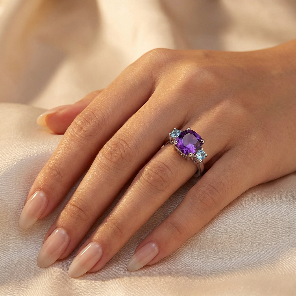 Δαχτυλίδι Amethyst Topaz Ασήμι 925!